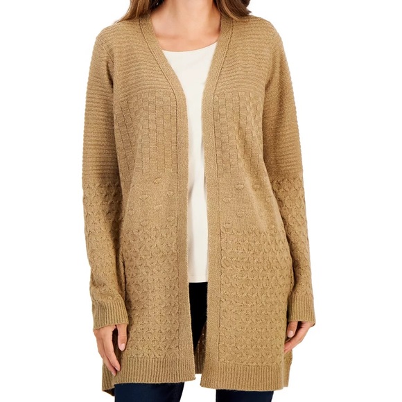 NWT Karen Scott Popcorn Knit Cardigan - Picture 1 of 5